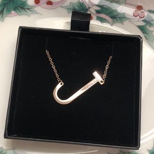 Mint and Lily Statement Monogram Necklace. Letter J. Never worn. NWT.